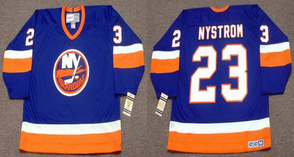 2019 Men New York Islanders #23 Nystrom blue CCM NHL jersey
